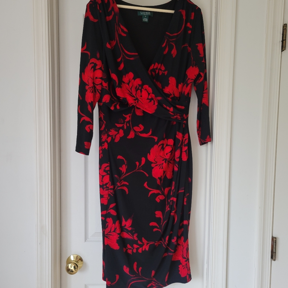 Red and black holiday Dress--Ralph Lauren size 16